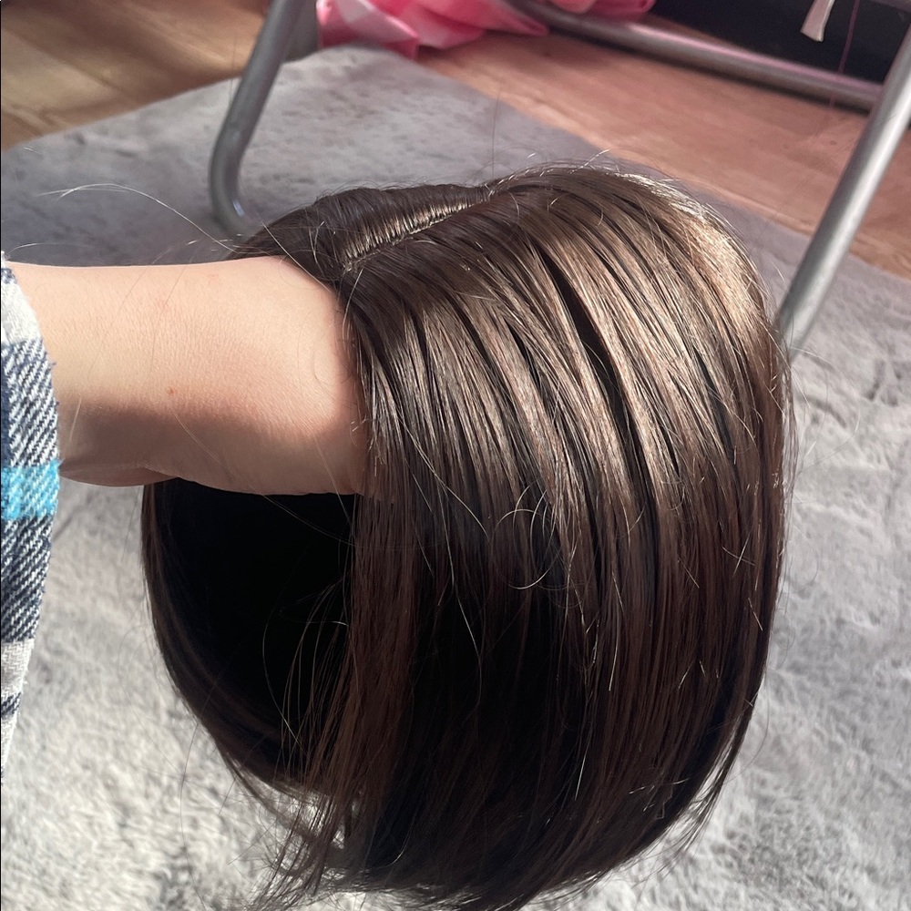 Short Brown Haired Wig costume wig prank hair brunette hair dress up hair wig